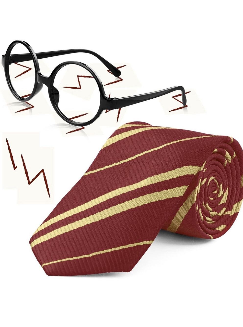Harry Potter Character Kit, Includes Neck Tie , Eyeglasses , Tattoo Halloween